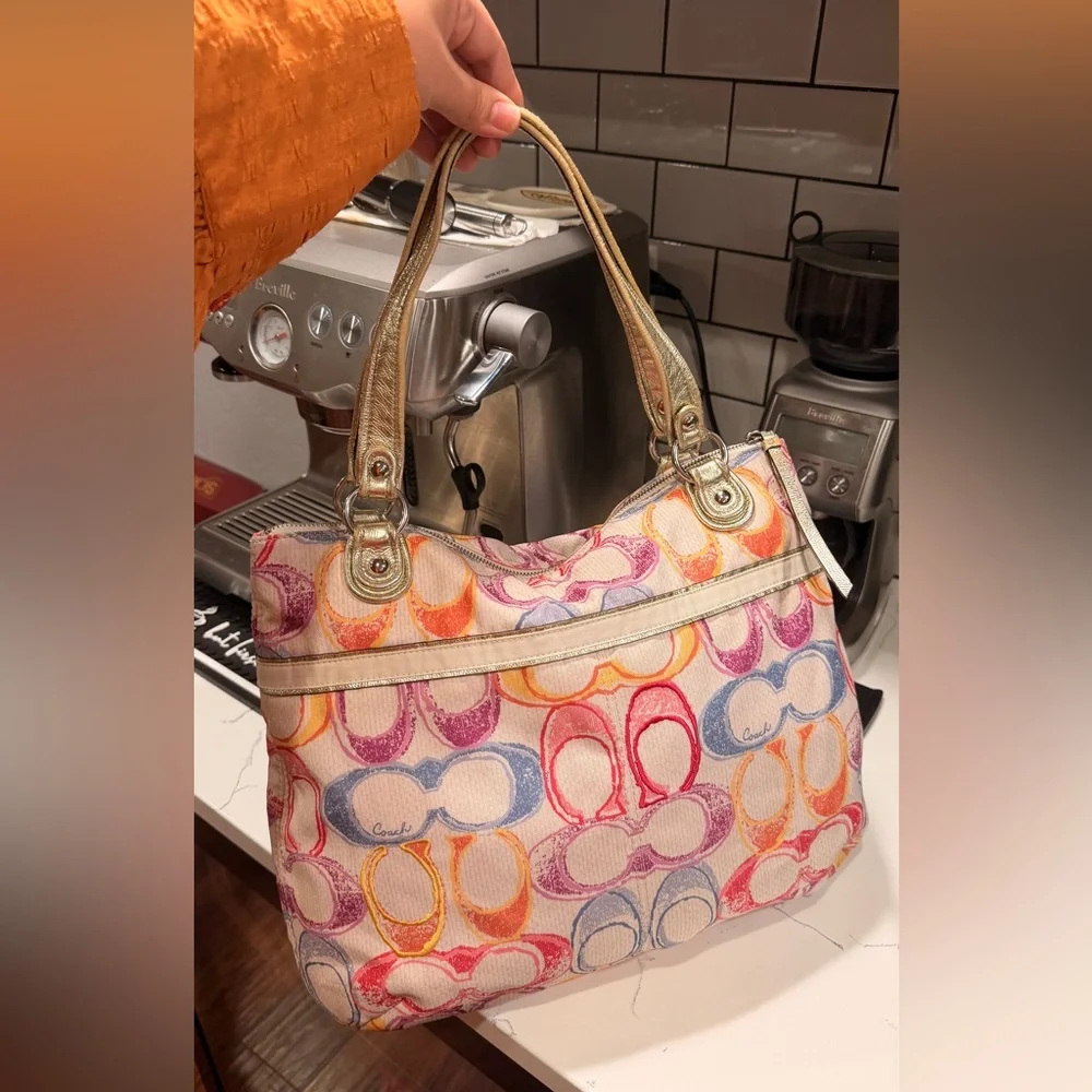 Coach Poppy Dream Signature Glam Tote Bag - Picture 5 of 9